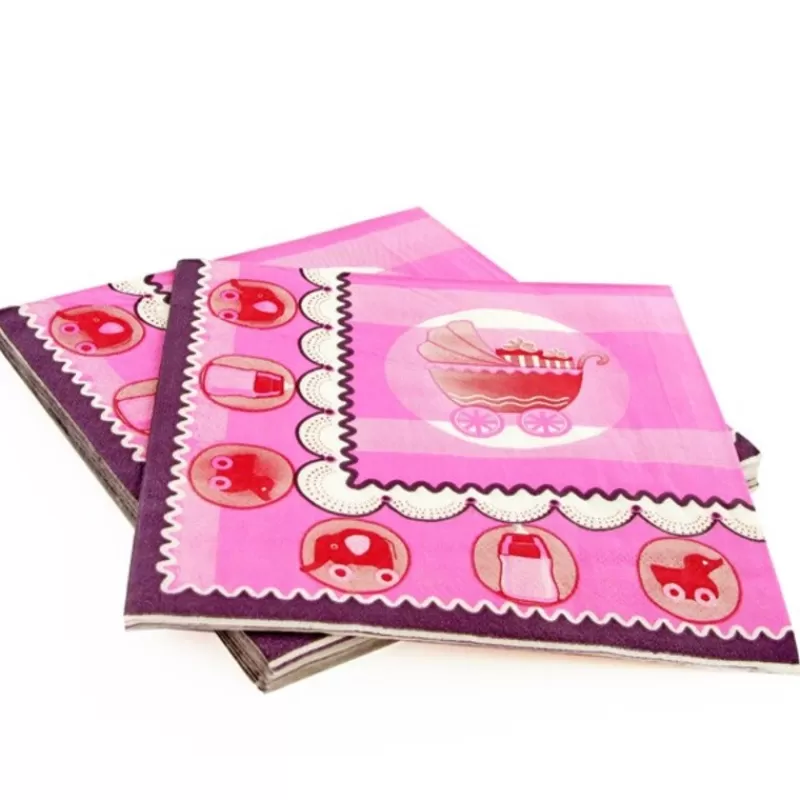 Cerf Dellier 20 Serviettes En Papier Baptême Rose Patisdecor Discount