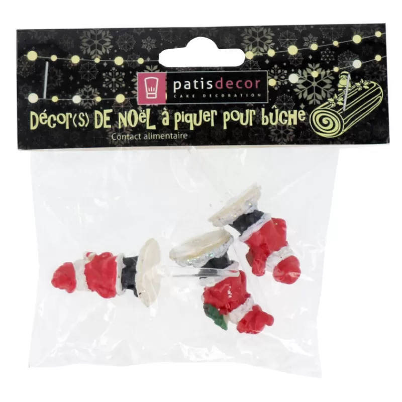 Cerf Dellier 3 Décors Santa Claus Assortis Sur Pique Hot