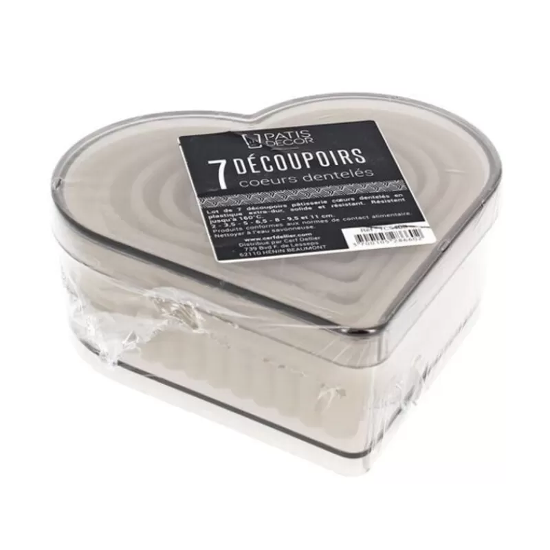 Cerf Dellier 7 Découpoirs Coeurs Canneles Assortis Patisdecor