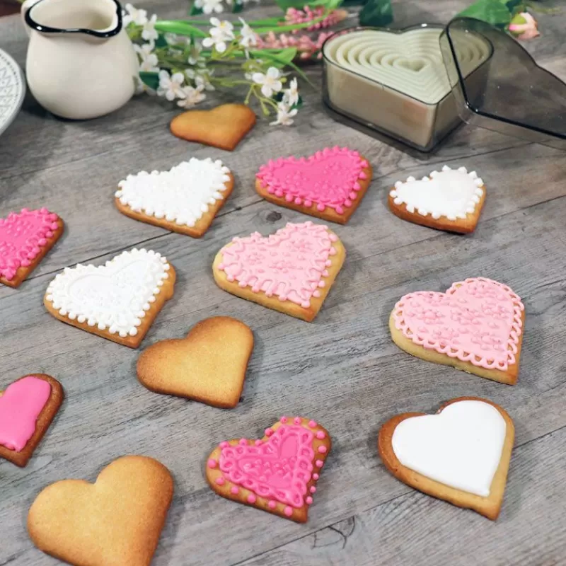 Cerf Dellier 7 Découpoirs Coeurs Lisses Assortis Patisdecor