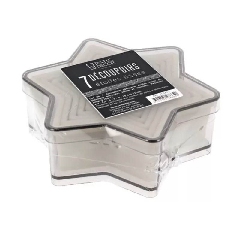 Cerf Dellier 7 Découpoirs Etoiles Lisses Assortis Patisdecor