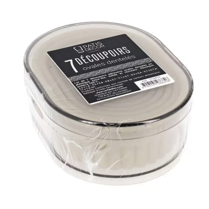 Cerf Dellier 7 Découpoirs Ovales Canneles Assortis Patisdecor