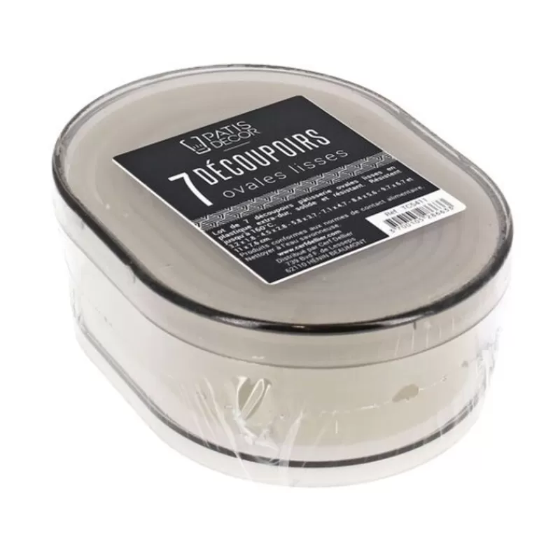 Cerf Dellier 7 Découpoirs Ovales Lisses Assortis Patisdecor