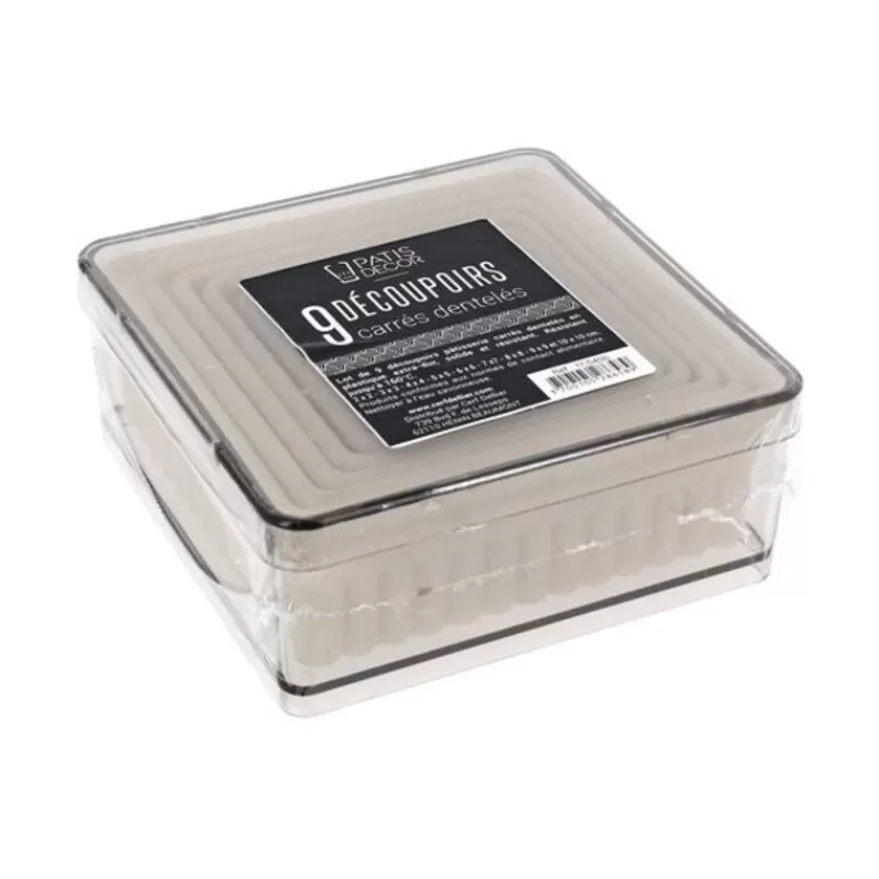 Cerf Dellier 9 Découpoirs Carres Canneles Assortis Patisdecor