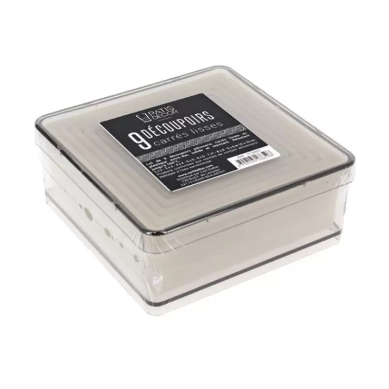 Cerf Dellier 9 Découpoirs Carres Lisse Assortis Patisdecor