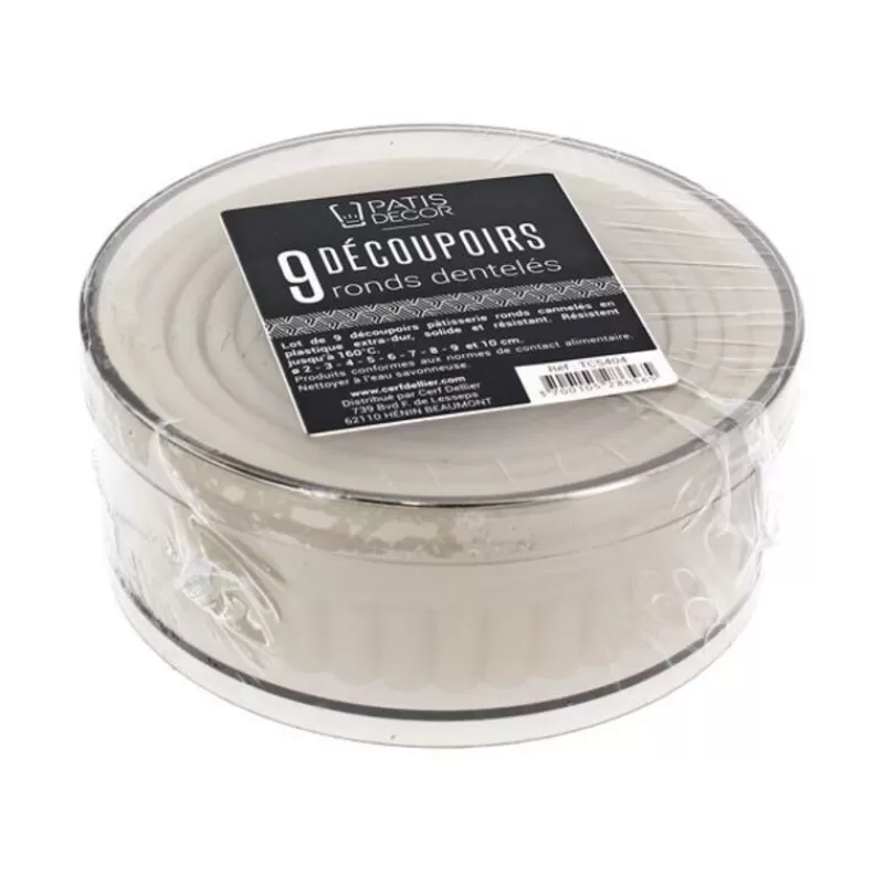 Cerf Dellier 9 Découpoirs Ronds Canneles Assortis Patisdecor