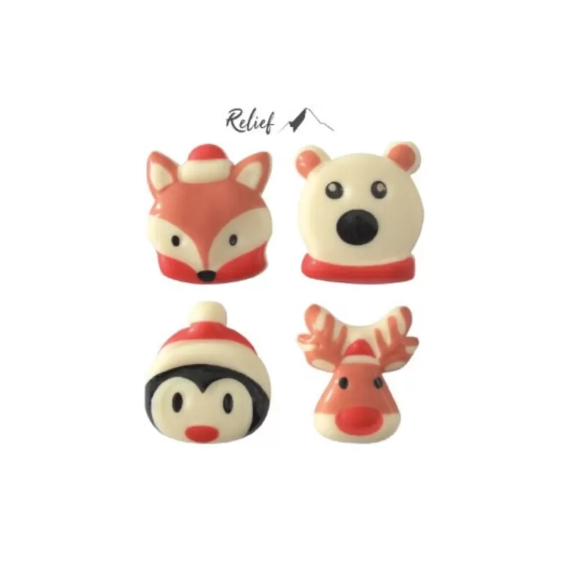 Cerf Dellier Animaux De Noël En Chocolat Blanc Assortis (X96) Best Sale