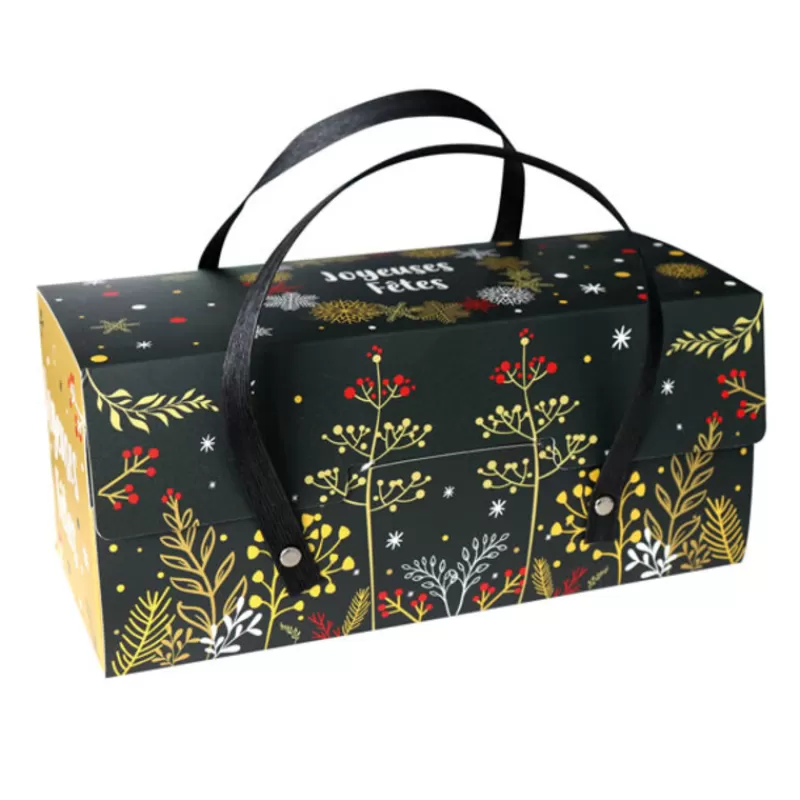 Cerf Dellier Boite A Bûche A Poignées Vegetal 35 Cm Patisdecor Store