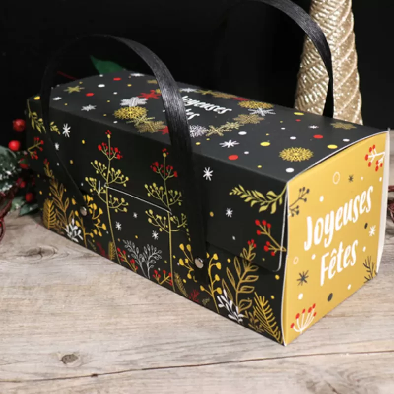 Cerf Dellier Boite A Bûche A Poignées Vegetal 35 Cm Patisdecor Store