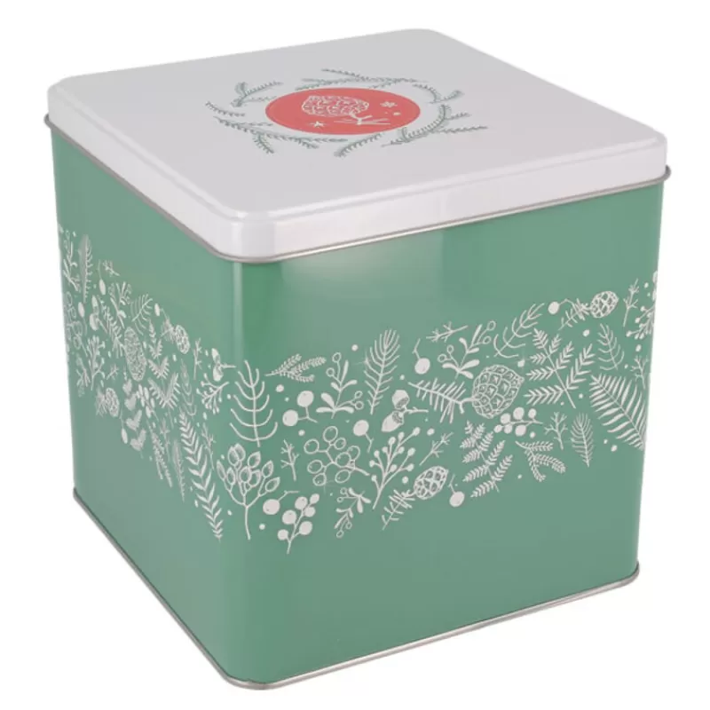 Cerf Dellier Boite A Biscuits De Noël Houx En Metal 14,5 Cm Clearance