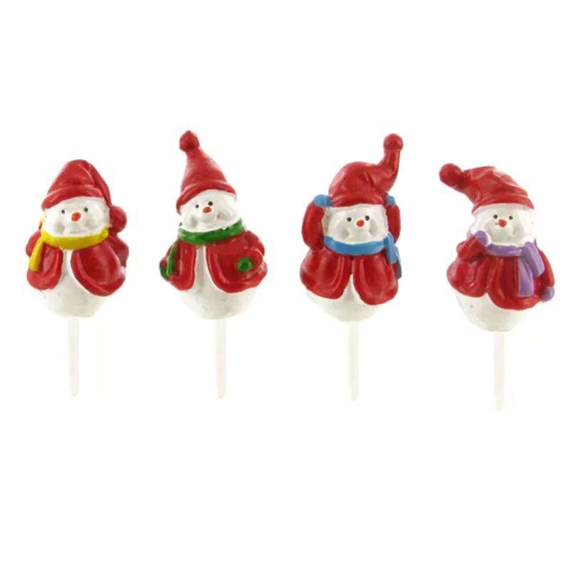 Cerf Dellier Bonshommes De Neige Manteau Résine Assortis Sur Pique (X30) Discount