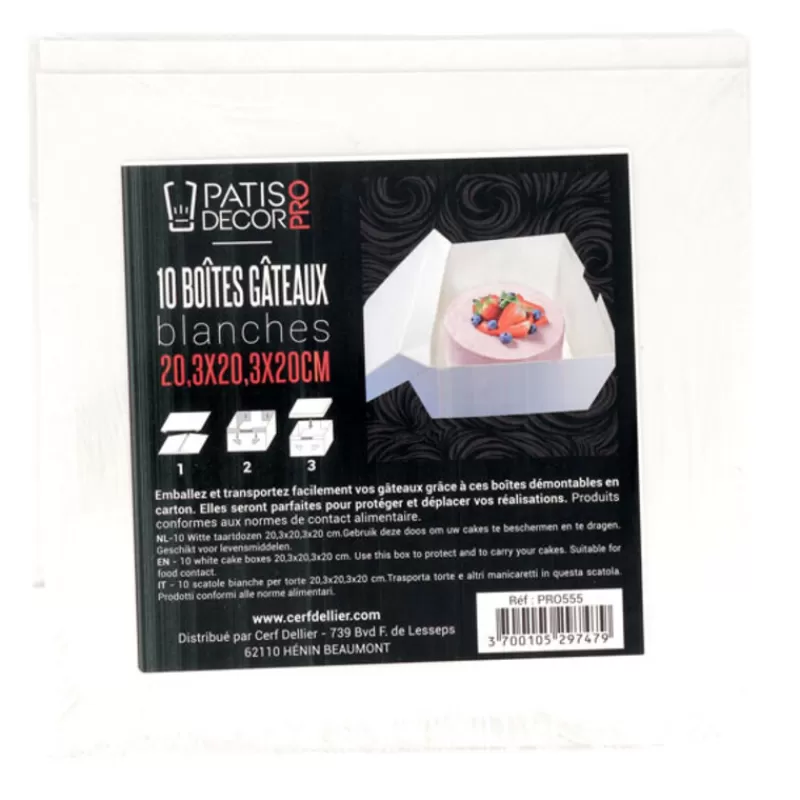 botes_ptissires_blanches_hauteur_20_cm_x_10_2.webp Cerf Dellier Boîtes Pâtissières Blanches Hauteur 20 Cm (X 10) Clearance