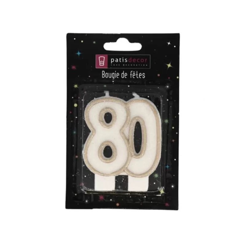 Cerf Dellier Bougie Anniversaire 80 Ans Patisdecor Sale