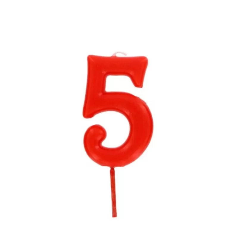 Cerf Dellier Bougie Anniversaire Chiffre 5 Rouge Patisdecor Fashion