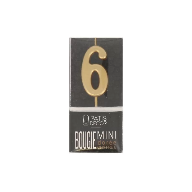 Cerf Dellier Bougie Anniversaire Doree Chiffre 6 Patisdecor Hot