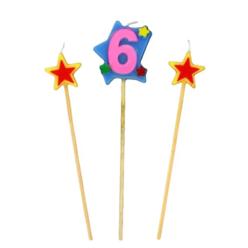 Cerf Dellier Bougies Chiffre 6 Et Etoiles Sur Piques Patisdecor Flash Sale