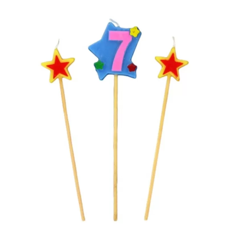 Cerf Dellier Bougies Chiffre 7 Et Etoiles Sur Piques Patisdecor Hot