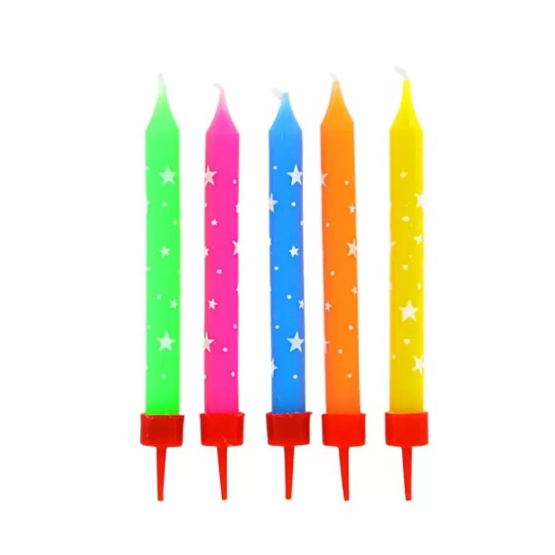 Cerf Dellier Bougies Multicolores Etoiles Patisdecor (X 10) Best