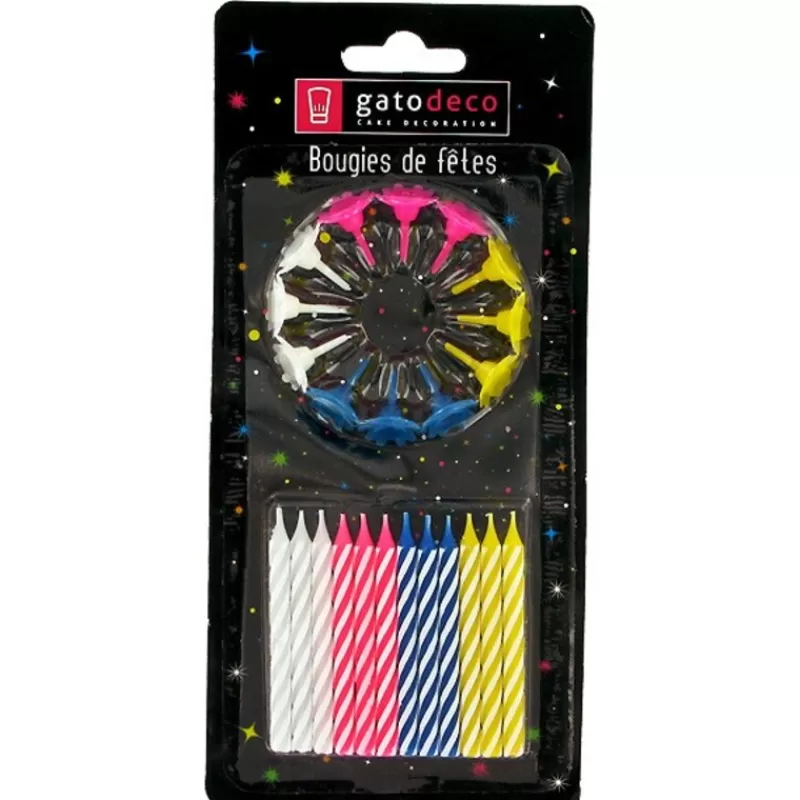 Cerf Dellier Bougies Torsadees 6 Cm Fines Assorties Patisdecor (X 12) Flash Sale