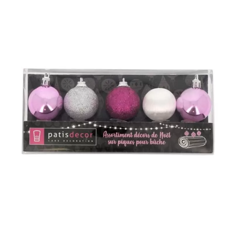 Cerf Dellier Boules De Noël Sur Pique Assorties Patisdecor (X5) Outlet