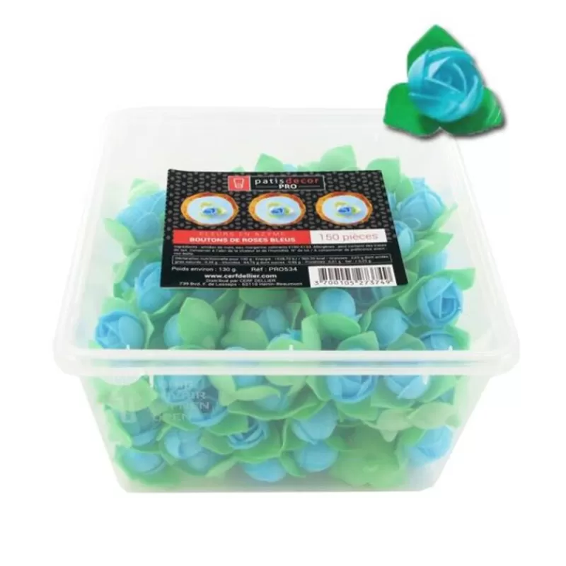 Cerf Dellier Boutons De Roses Bleus En Azyme Patisdecor Pro (X150) Outlet