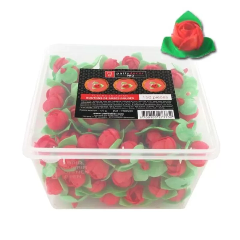 Cerf Dellier Boutons De Roses Rouges En Azyme Patisdecor Pro (X150) Online