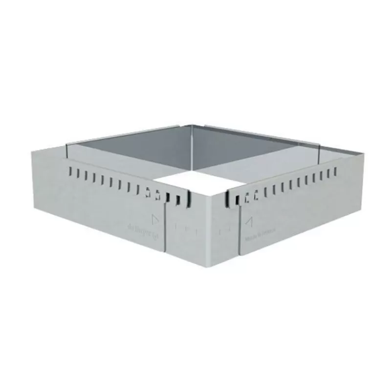 Cerf Dellier Cadre A Entremets Extensible Inox Carre 16 A 30 Cm De Buyer