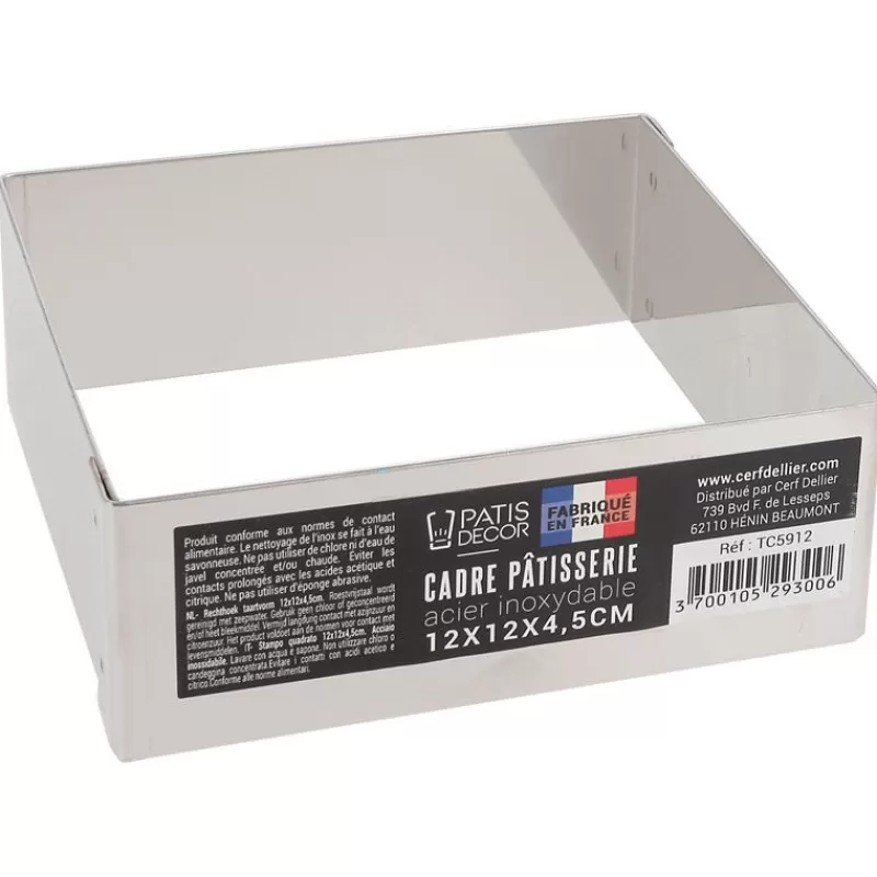 Cerf Dellier Cadre A Mousse Inox H 4,5 Cm 12 X 12 Cm Patisdecor