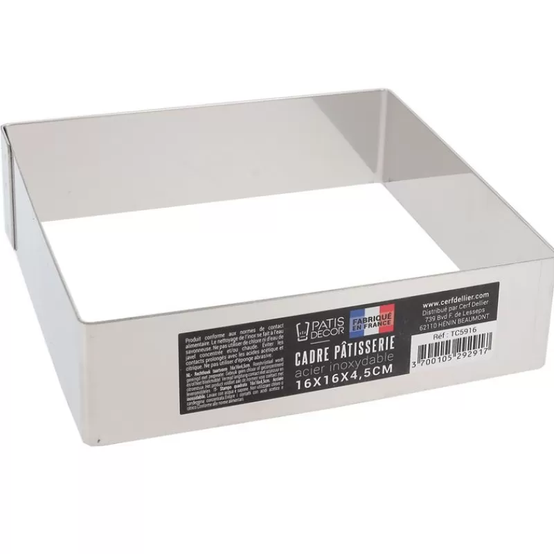 Cerf Dellier Cadre A Mousse Inox H 4,5 Cm 16 X 16 Cm Patisdecor
