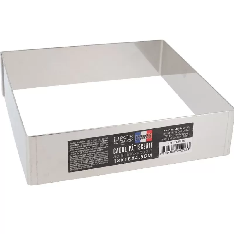 Cerf Dellier Cadre A Mousse Inox H 4,5 Cm 18 X 18 Cm Patisdecor