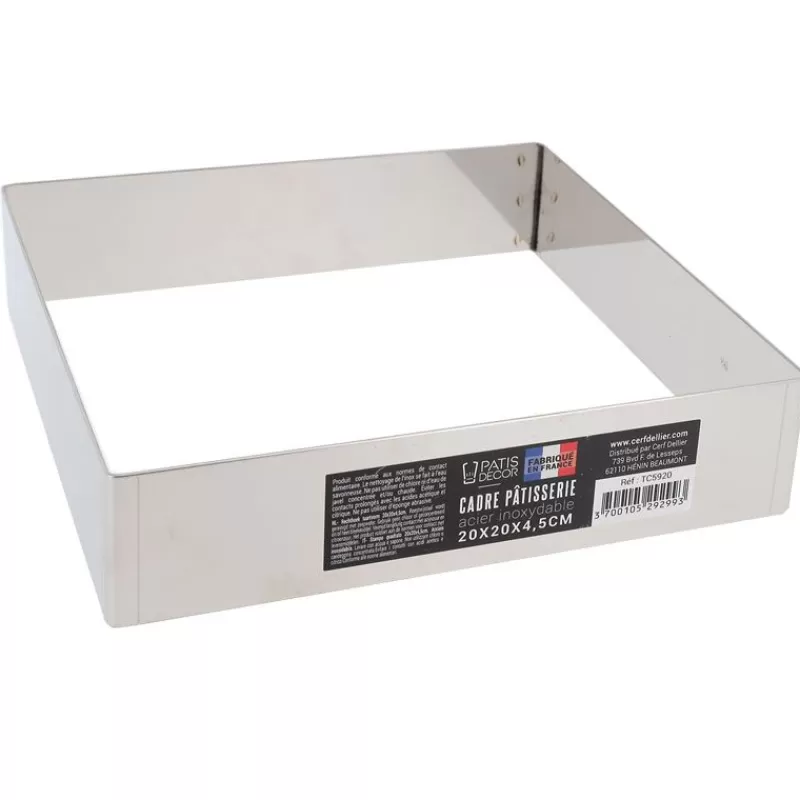 Cerf Dellier Cadre A Mousse Inox H 4,5 Cm 20 X 20 Cm Patisdecor