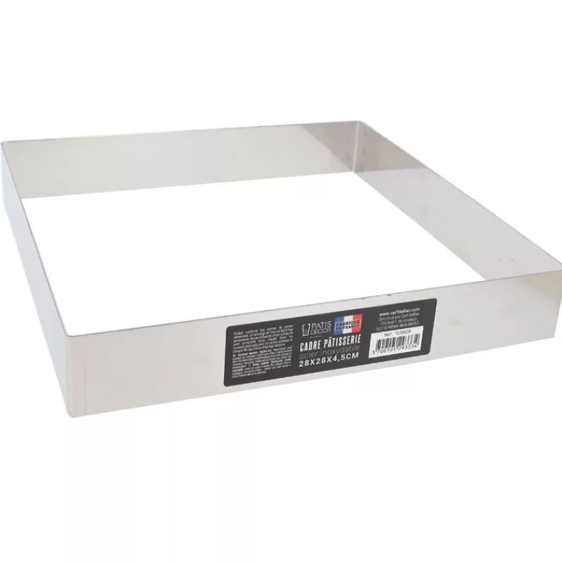 Cerf Dellier Cadre A Mousse Inox H 4,5 Cm 28 X 28 Cm Patisdecor