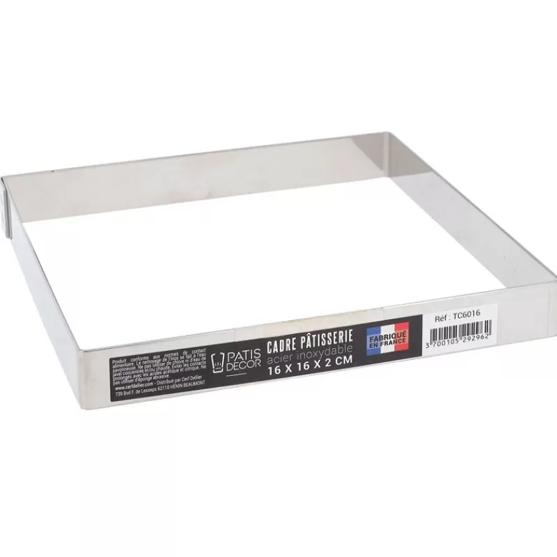 Cerf Dellier Cadre A Patisserie Inox H 2 Cm - 16 X 16 Cm Patisdecor