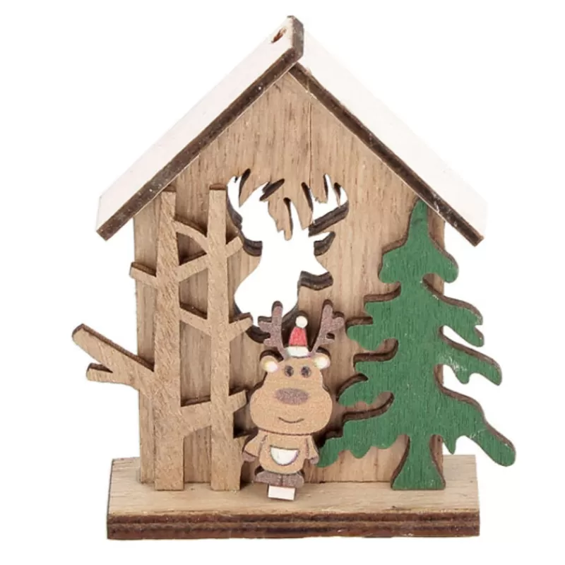 Cerf Dellier Cake Topper En Bois Chalet De Noël Renne Patisdecor New