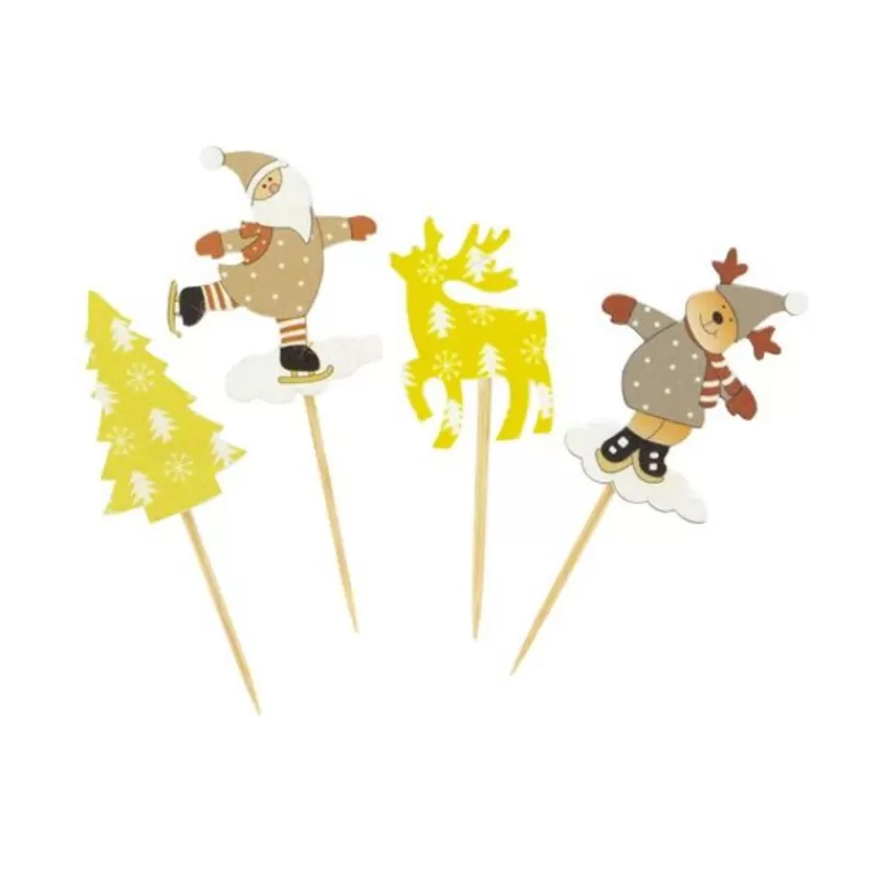 Cerf Dellier Cake Toppers De Noël Assortis Theme 1 (X10) Hot
