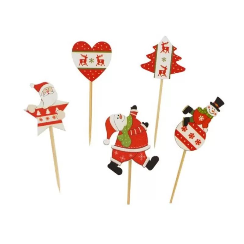Cerf Dellier Cake Toppers De Noël Assortis Theme 4 (X10) Outlet