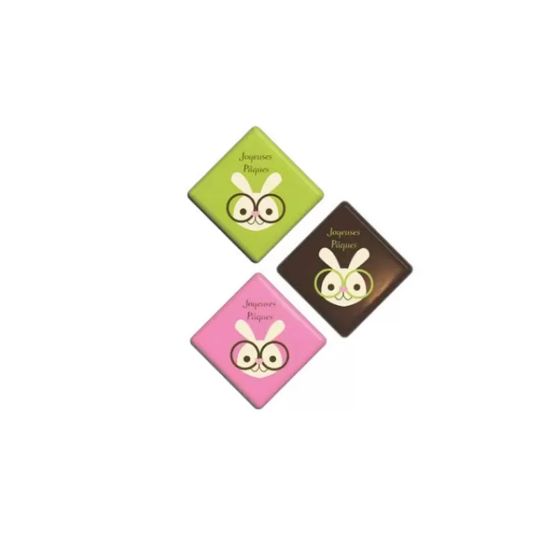 Cerf Dellier Carres Chocolat Lapins A Lunettes Joyeuses Pâques Assortis (X80) Clearance