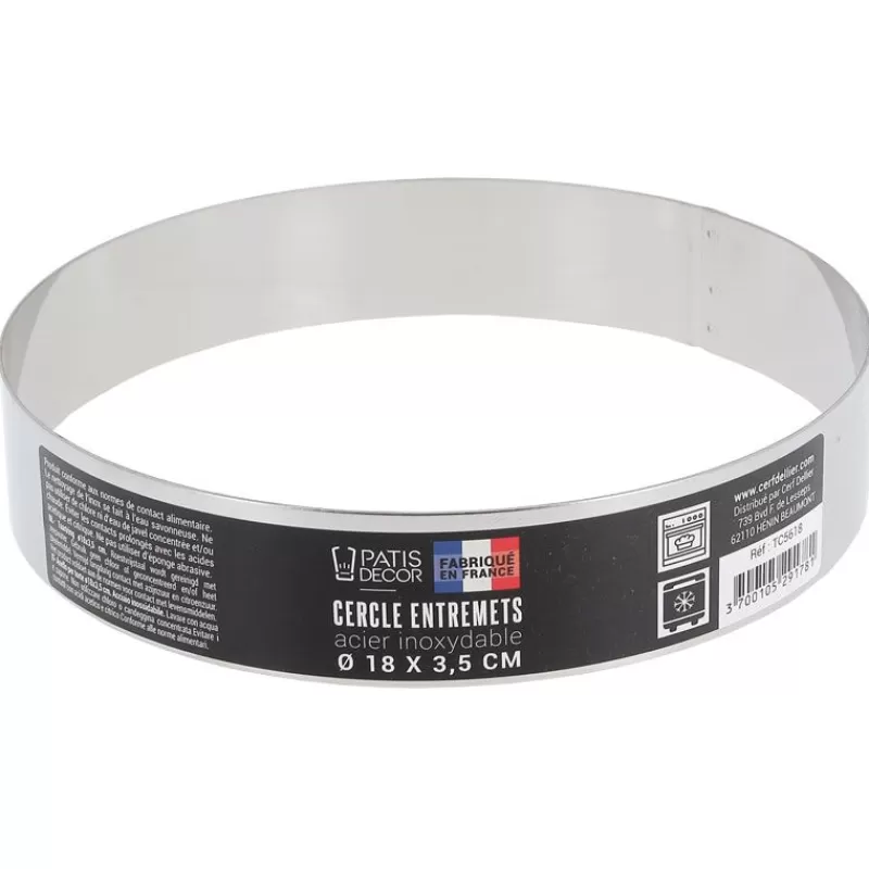 Cerf Dellier Cercle A Entremets Inox H 3,5 Cm 18 Cm Patisdecor