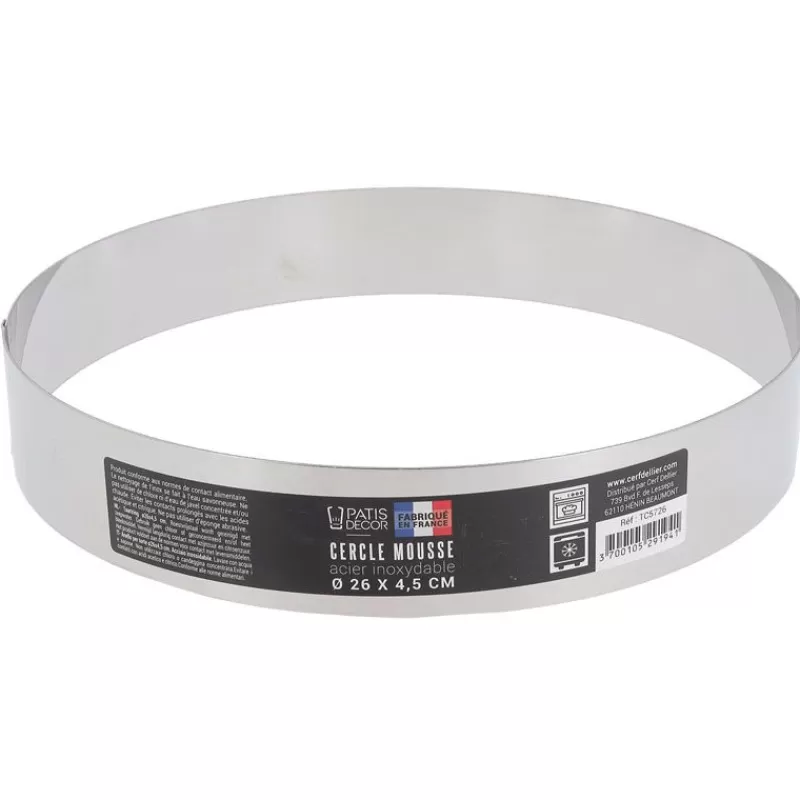 Cerf Dellier Cercle A Mousse Inox H 4,5 Cm 26 Cm Patisdecor