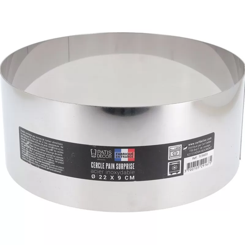 Cerf Dellier Cercle A Pain Surprise Inox H 9 Cm 22 Cm Patisdecor