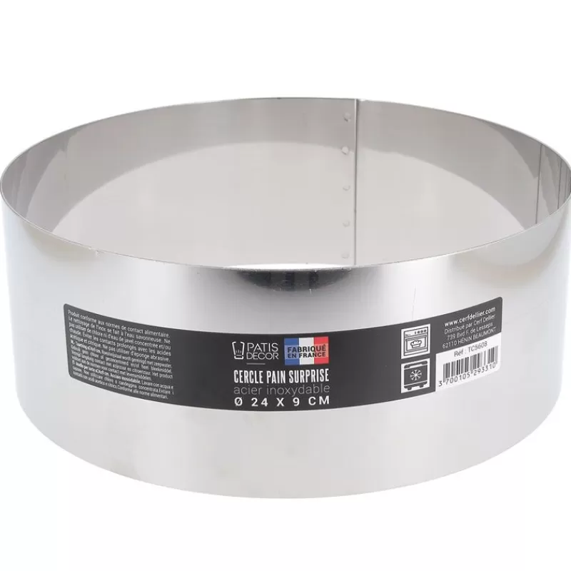 Cerf Dellier Cercle A Pain Surprise Inox H 9 Cm 24 Cm Patisdecor