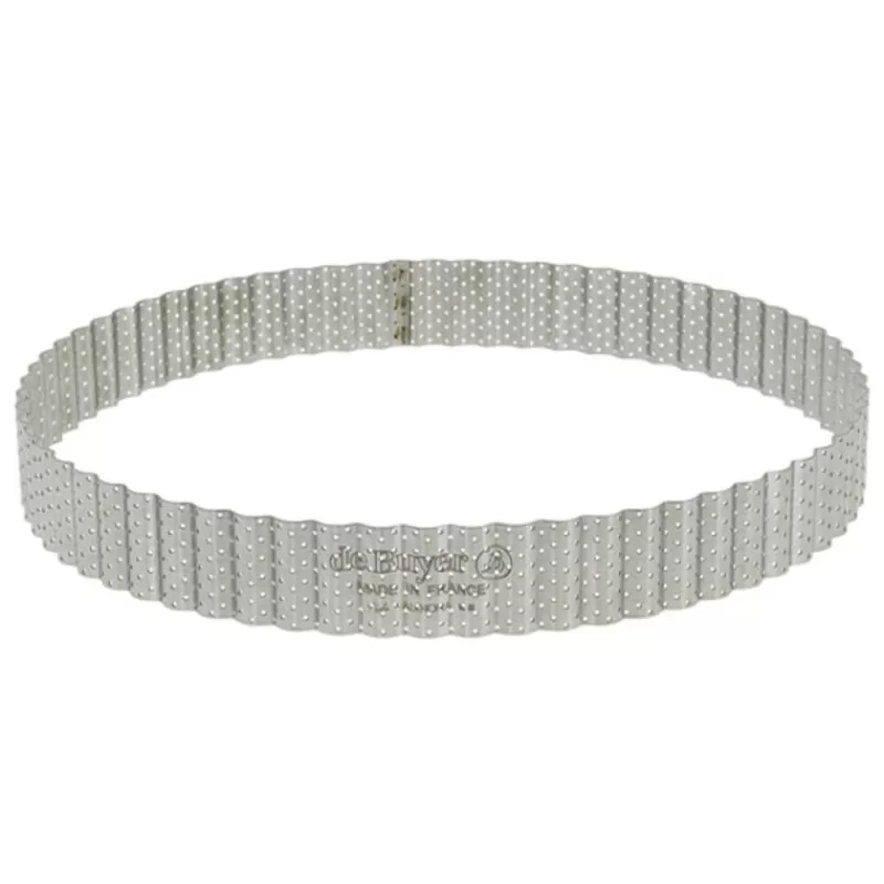 Cerf Dellier Cercle A Tarte Cannele Et Perfore Inox H 3 Cm De Buyer