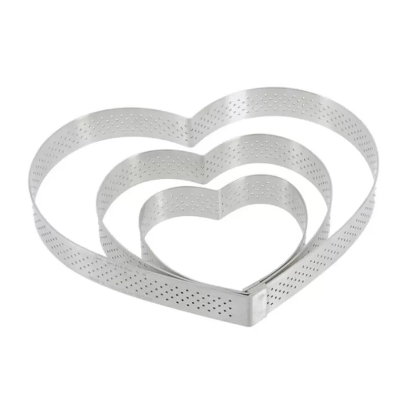 Cerf Dellier Cercle A Tarte Coeur Perfore Inox H 2 Cm De Buyer