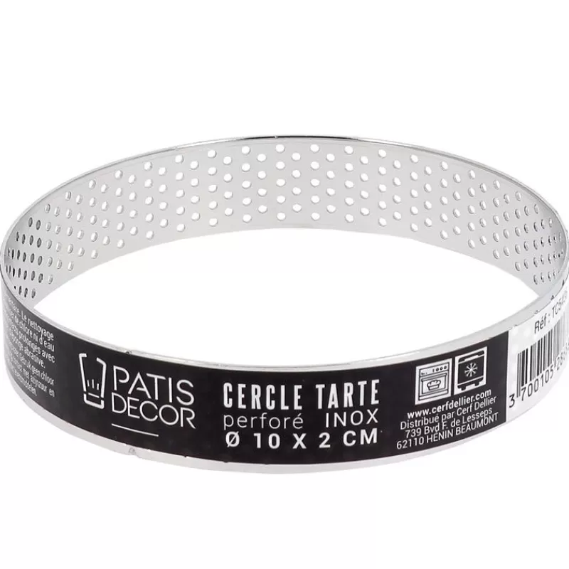 Cerf Dellier Cercle A Tarte Perfore Inox H 2 Cm 10 Cm Patisdecor