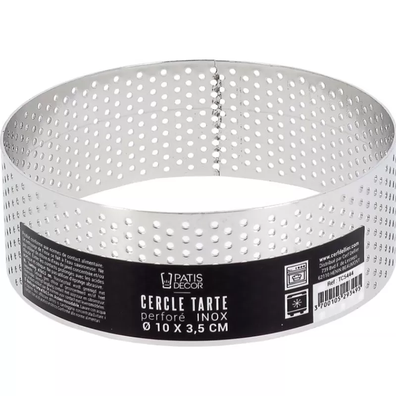Cerf Dellier Cercle A Tarte Perfore Inox H 3,5 Cm 10 Cm Patisdecor
