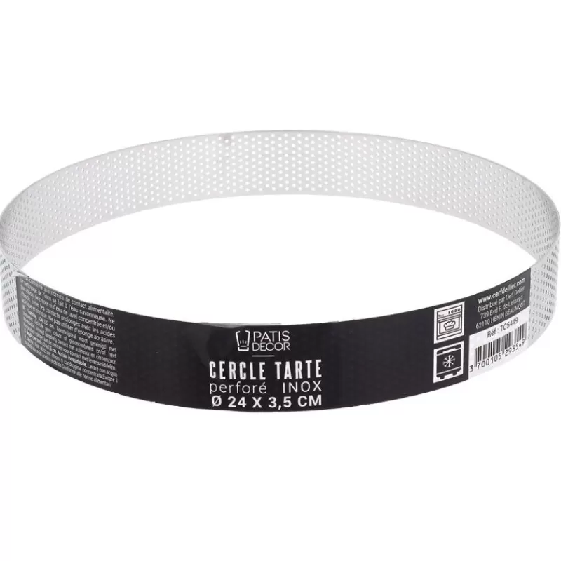 Cerf Dellier Cercle A Tarte Perfore Inox H 3,5 Cm 24 Cm Patisdecor