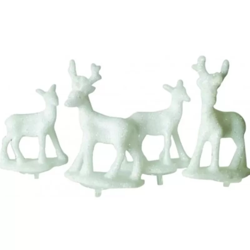 Cerf Dellier Cerf Et Biche Blancs Sur Pique Patisdecor (X2) Hot