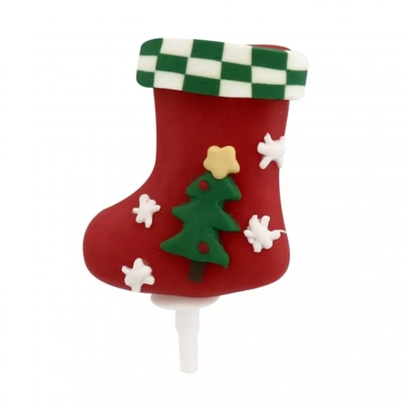 Cerf Dellier Chaussette De Noël Decoree Sur Pique Patisdecor Sale