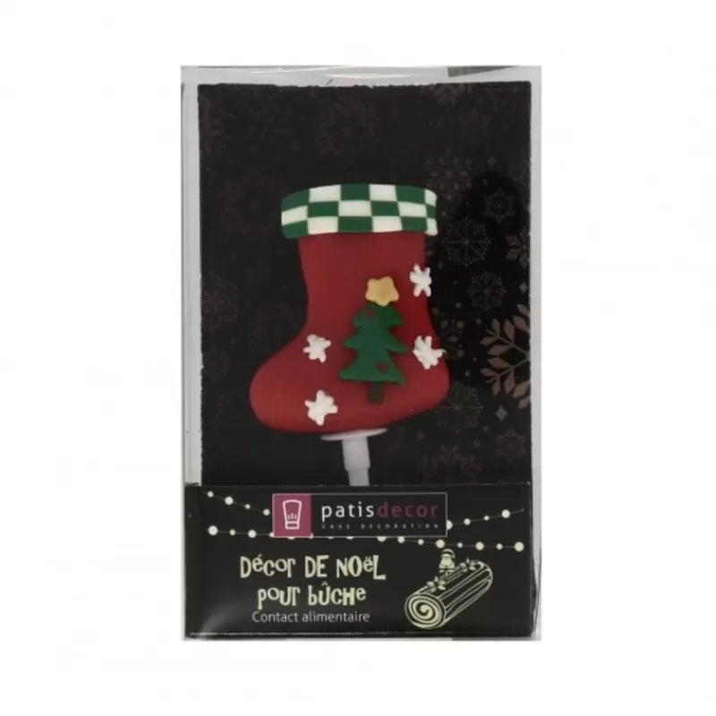 Cerf Dellier Chaussette De Noël Decoree Sur Pique Patisdecor Sale