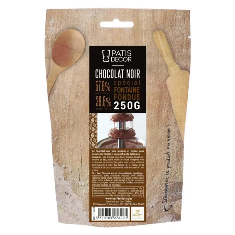 Cerf Dellier Chocolat Noir Pour Fontaine 250 G Patisdecor